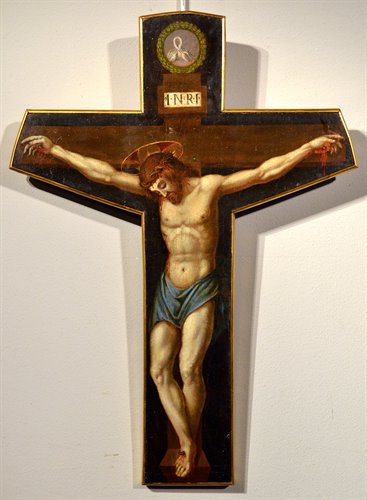 Croce dipinta raffigurante il 'Cristo Crocifisso'